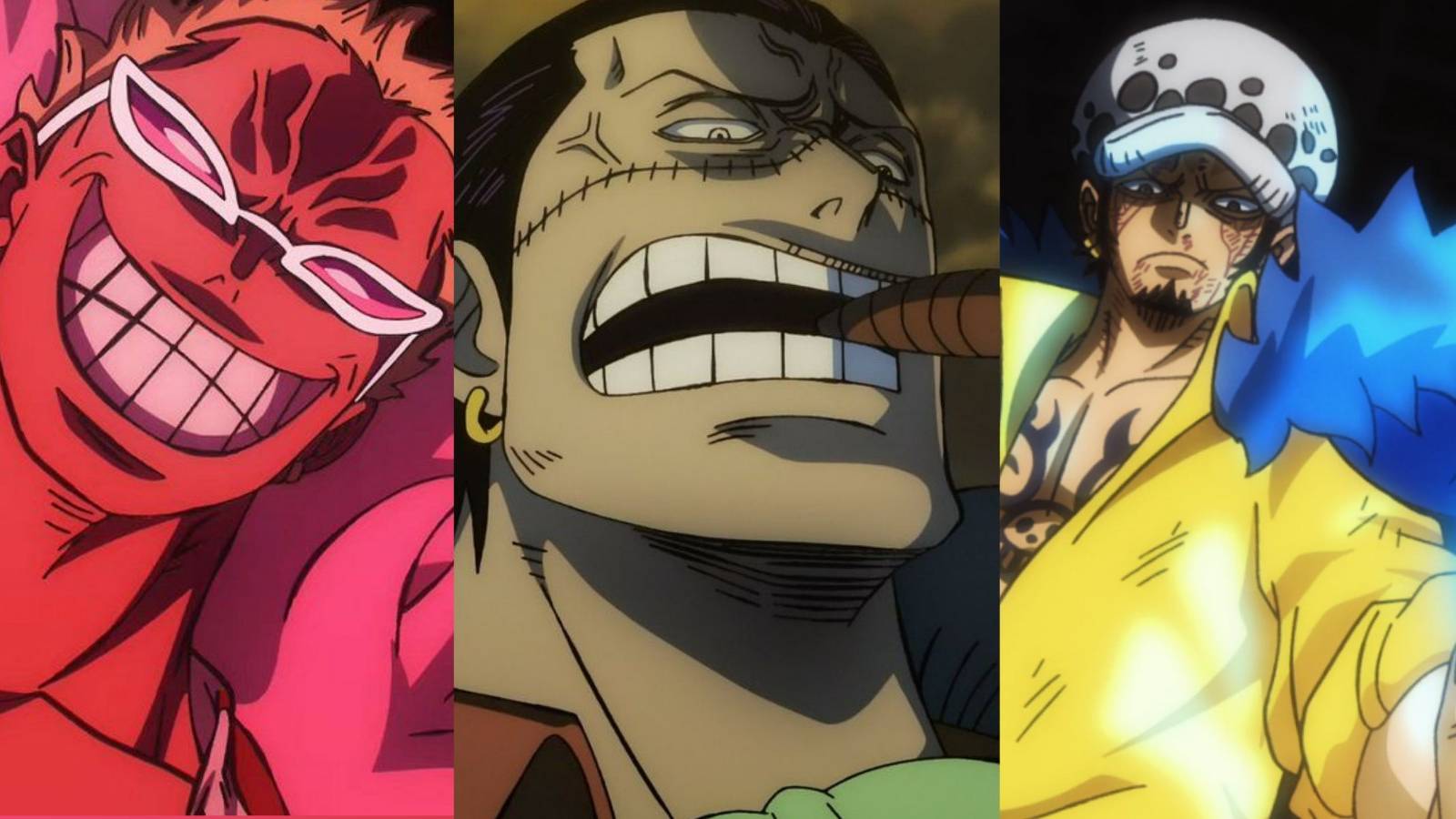 featured one piece strong characters with weak haki crocodile law Doflamingo