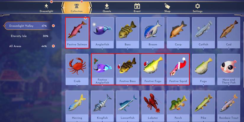 festive fish in disney dreamlight valley