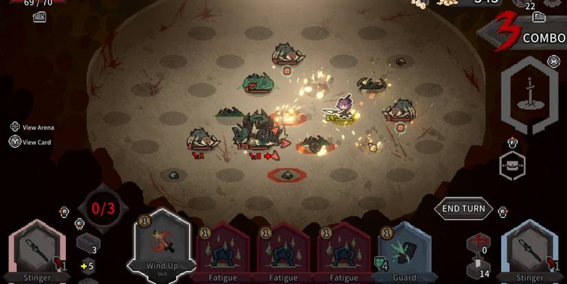 Fighting a battle in Alina Of The Arena