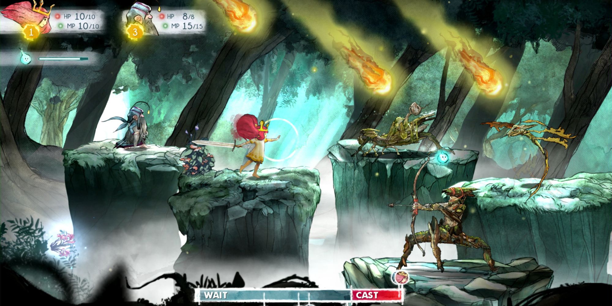 Fighting a battle in Child Of Light