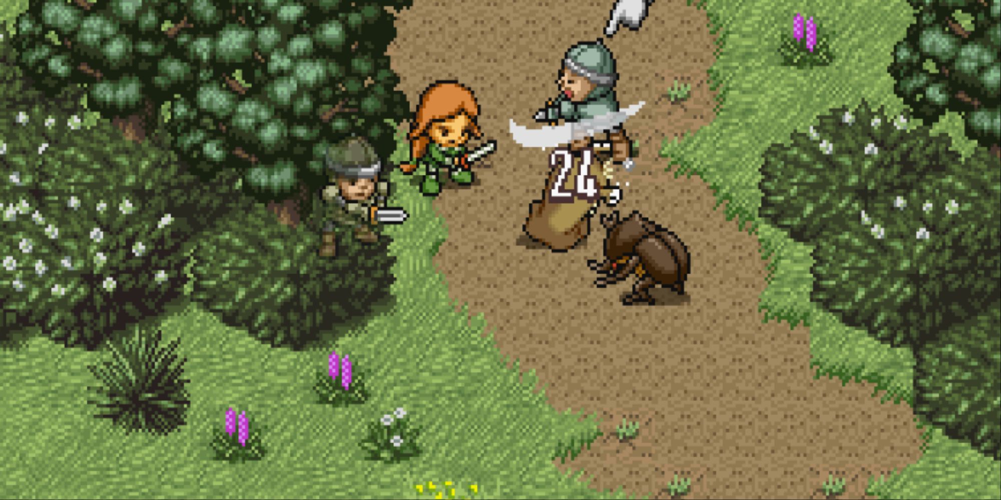 Fighting a battle in PoPoLoCrois Monogatari