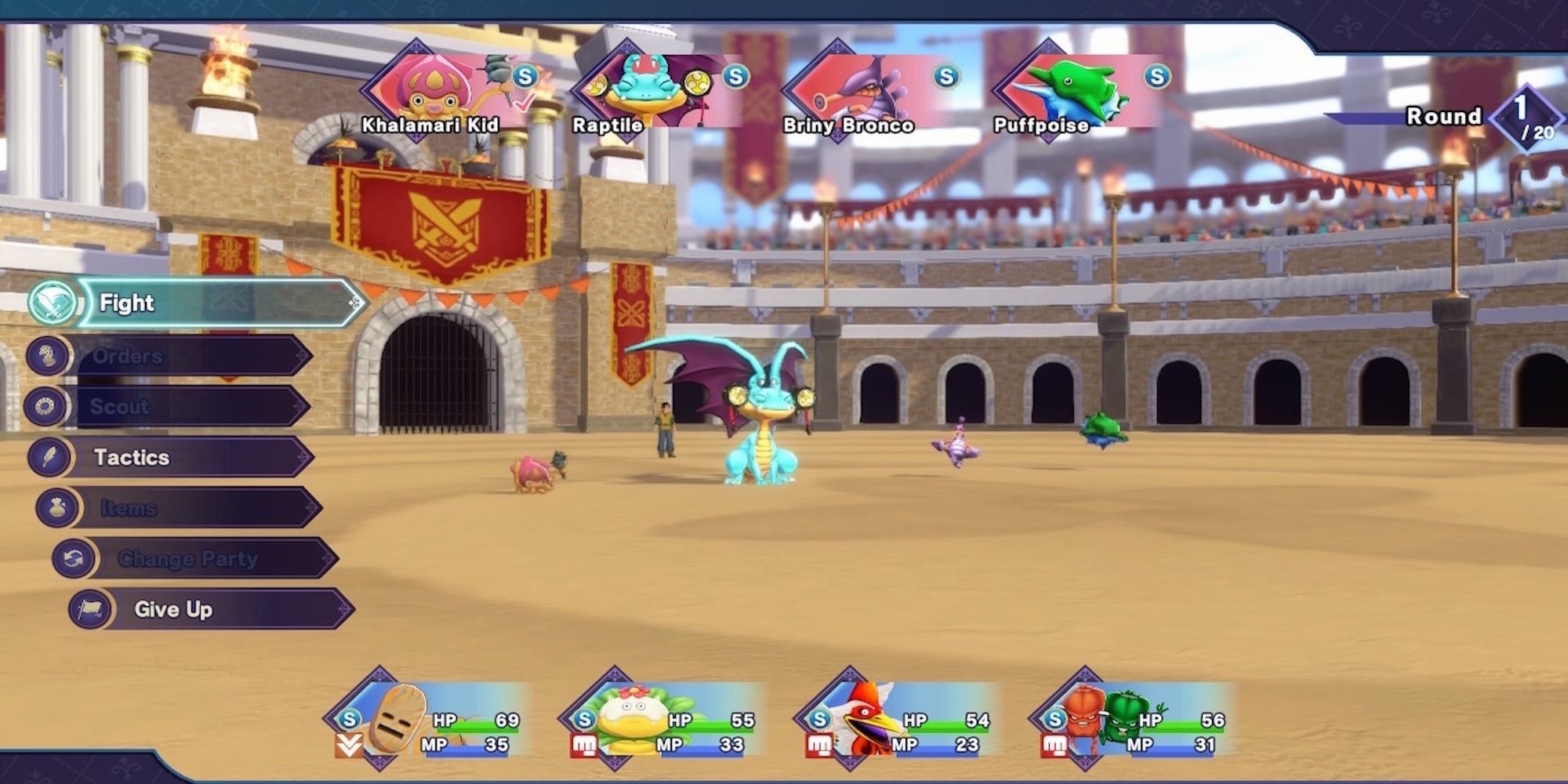 Fighting a tournament battle in Dragon Quest Monsters The Dark Prince