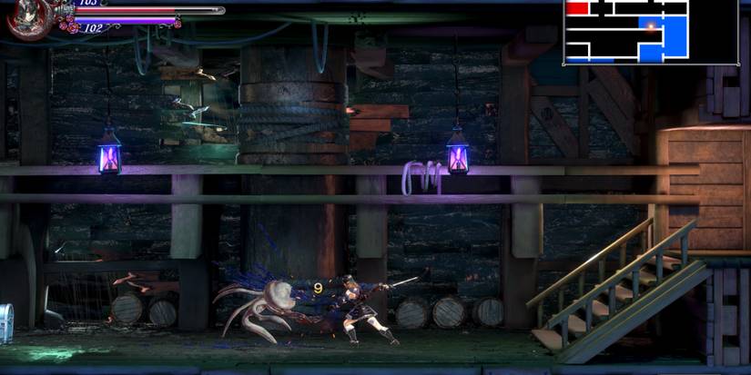 Fighting enemies in Bloodstained Ritual Of The Night