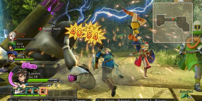Fighting enemies in Dragon Quest Heroes The World Tree's Woe And The Blight Below