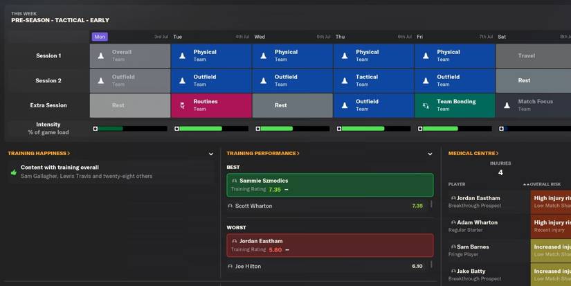 An Image of Football Manager 2024: training-schedule