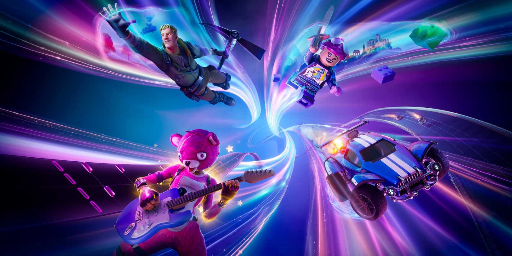 Fortnite multiple modes og battle royale lego fortnite music mini games mario kart lite