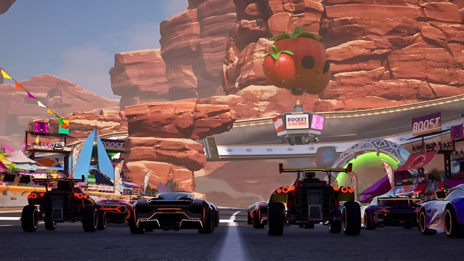 fortnite rocket racing cars start race