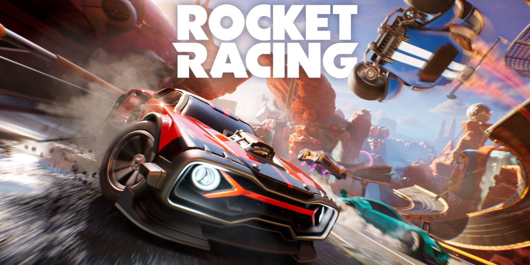 Fortnite and Rocket Racer title art