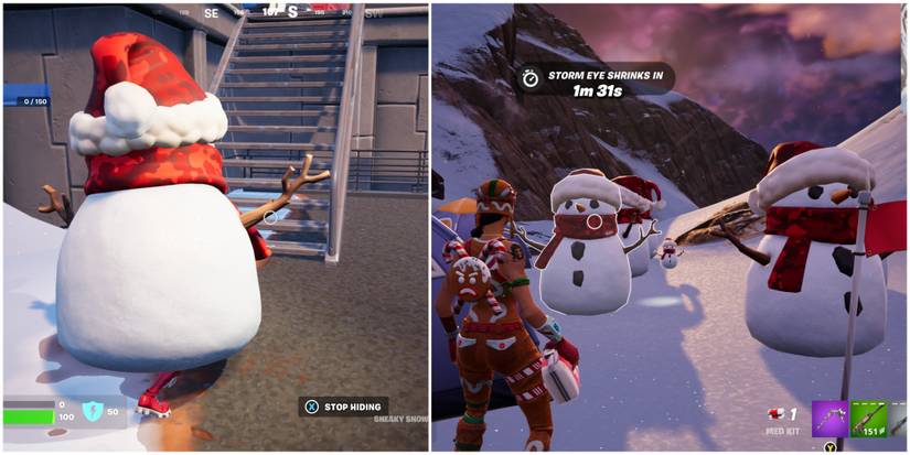 using the sneaky snowmando to hide