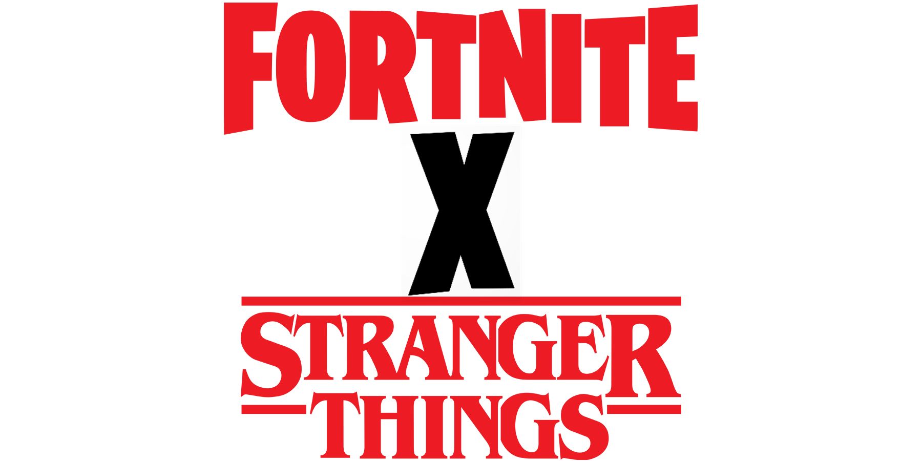 Fortnite x Stranger Things logo mockup on white background