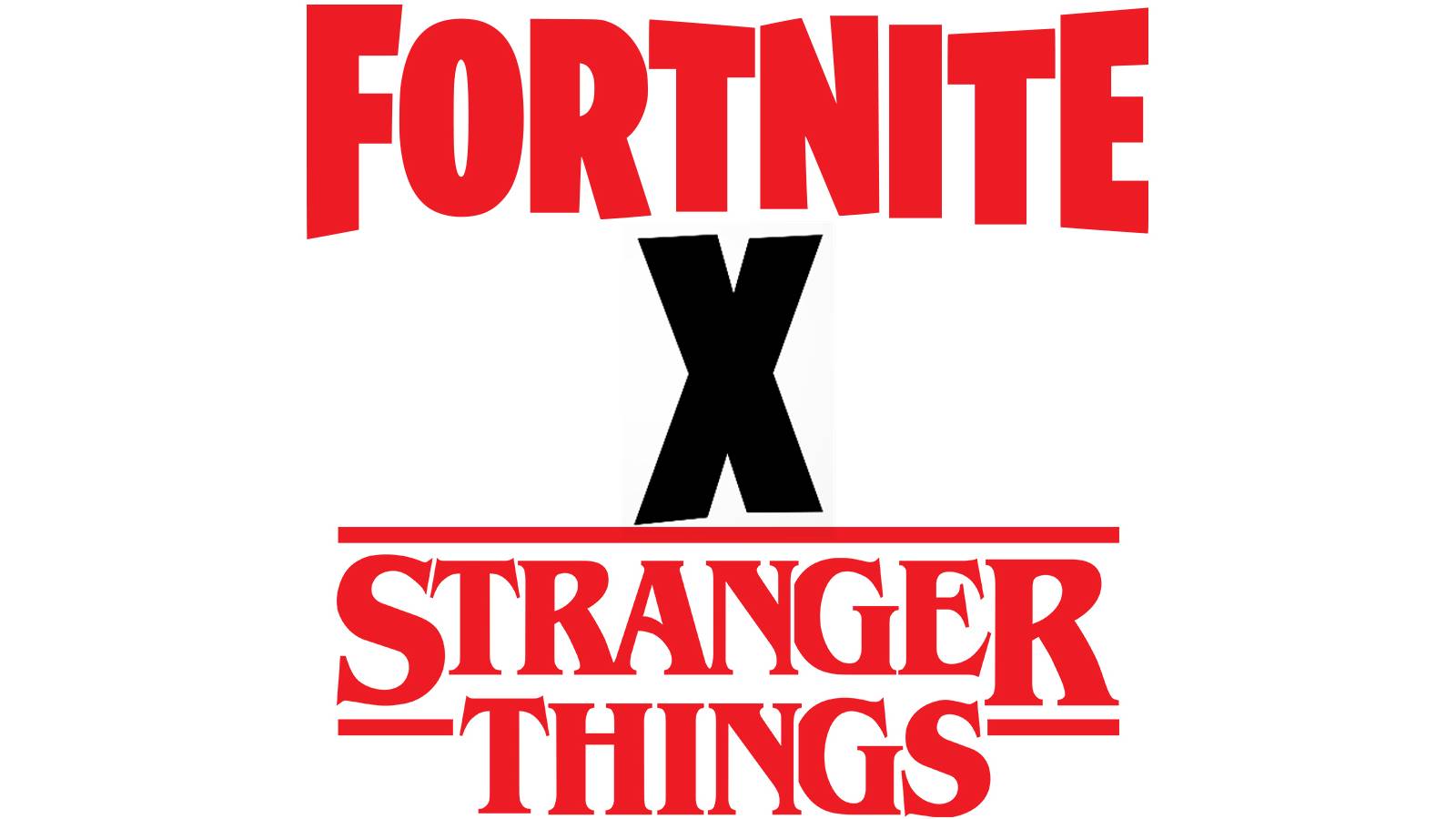 Fortnite x Stranger Things logo mockup on white background