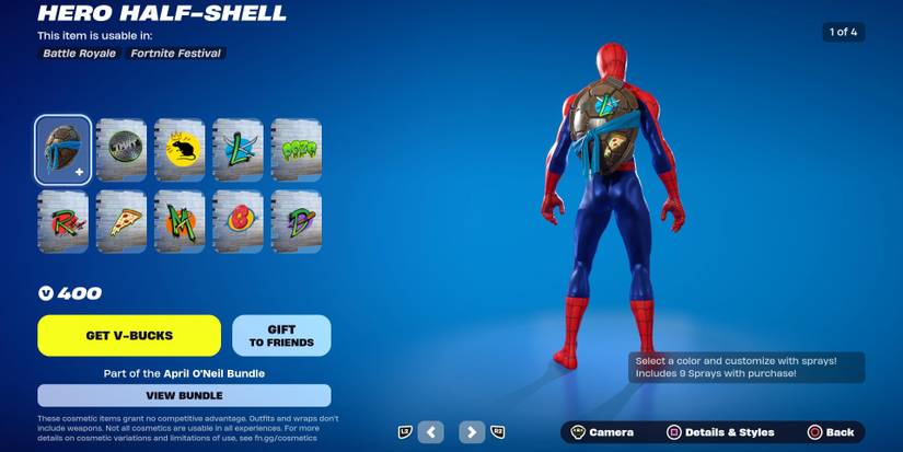 Fortnite hero half-shell sprays
