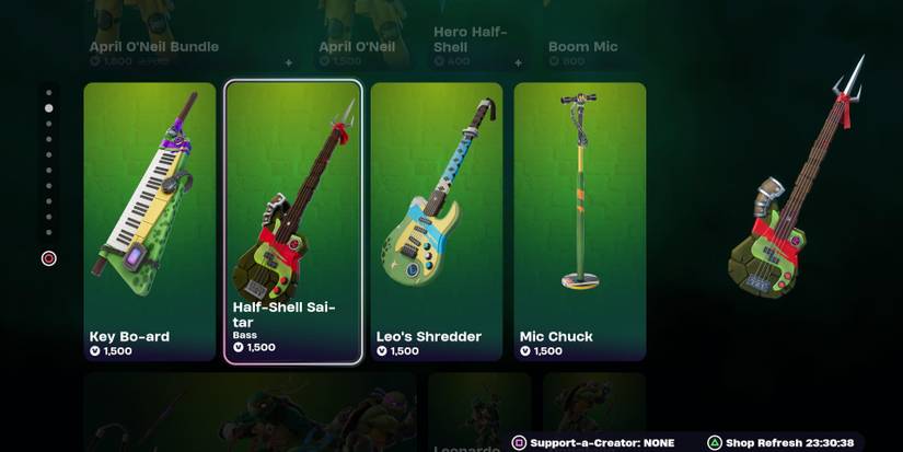 teenage mutant ninja turtles instruments in fortnite