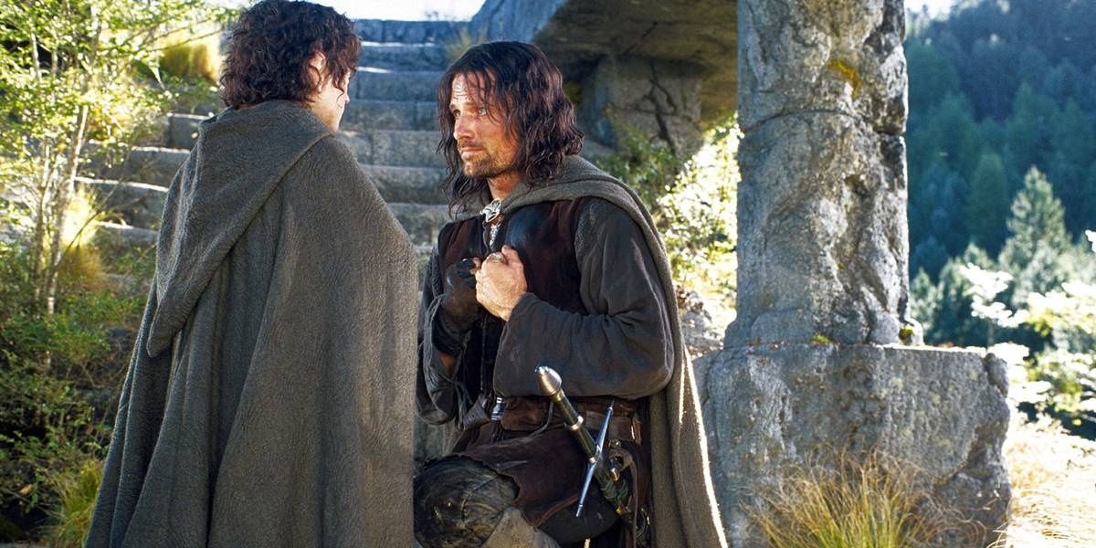 Frodo and Aragorn in The Lord of the Rings: The Fellowship of the Ring
