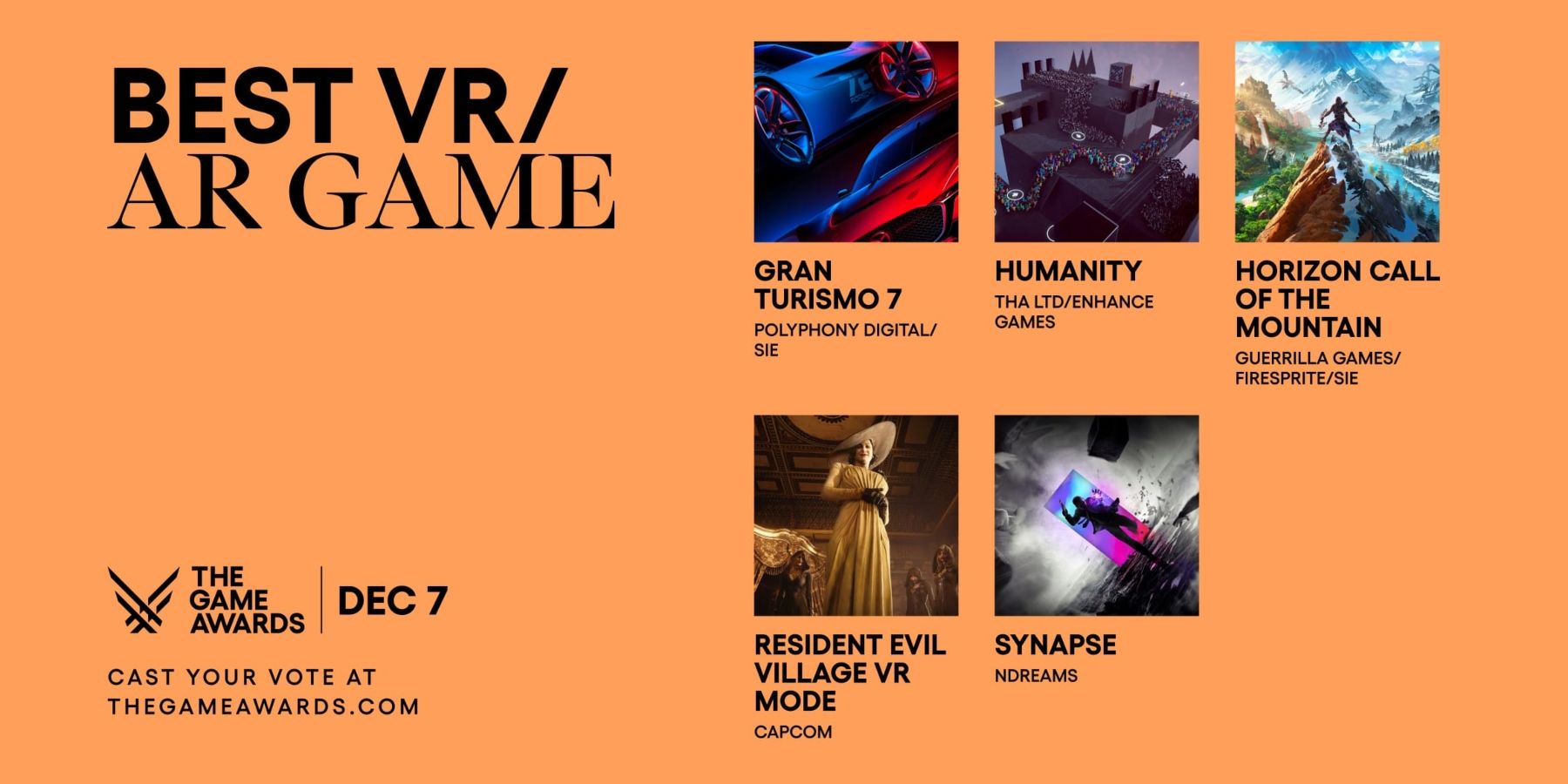 Gran Turismo 7 is nominated for best VR/AR game at the Game Awards