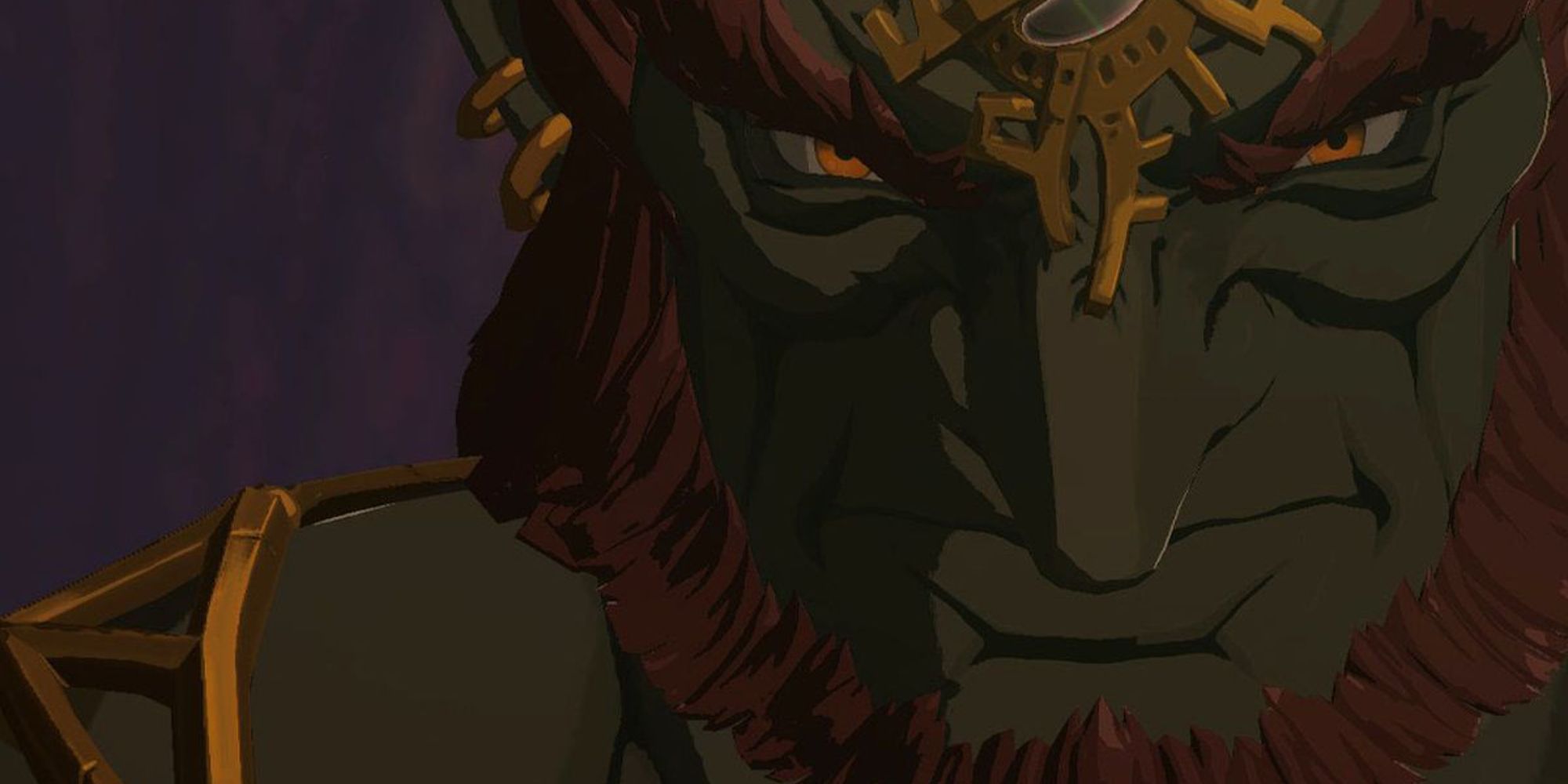 A close-up of Ganondorf's intense look