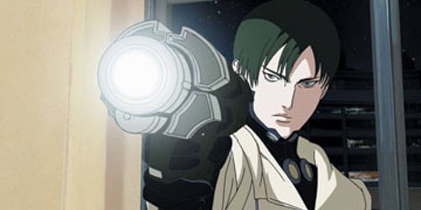 A character from Gantz holding a rifle