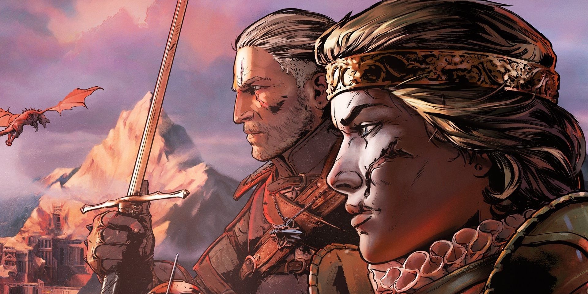 Geralt and Meve in Thronebreaker: The Witcher Tales