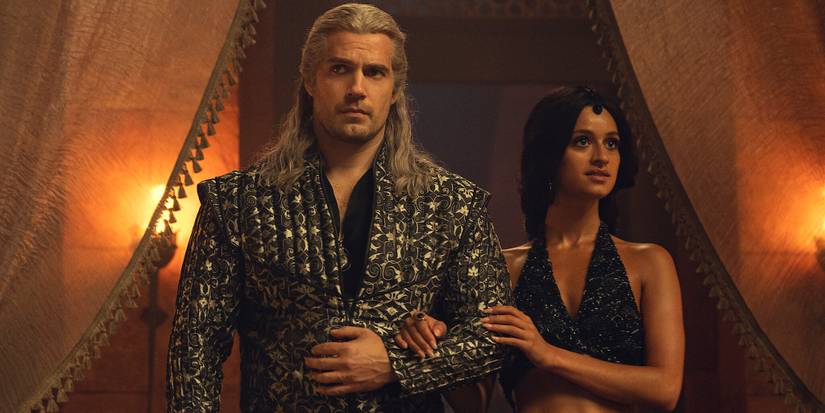 Geralt at a party in The Witcher TV series