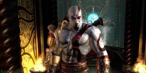 A screenshot of Kratos from God of War 3.