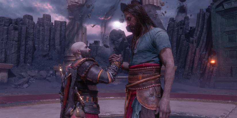tyr and kratos shaking hands