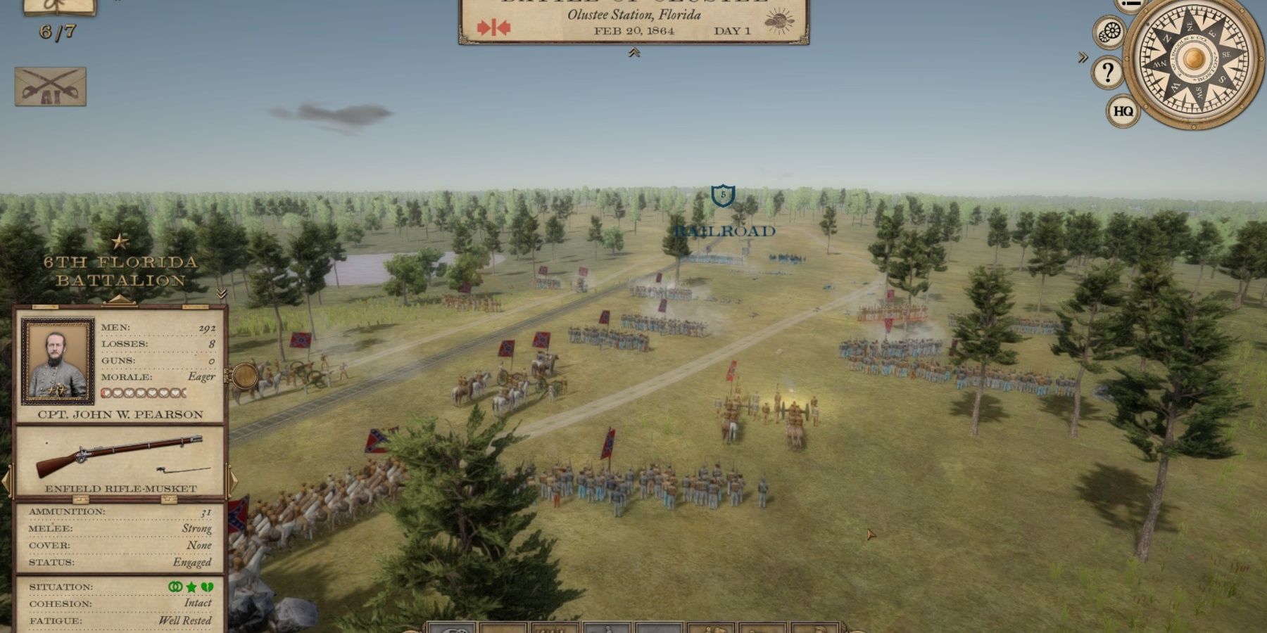 Uma visão geral do campo de batalha na Grande Guerra Civil Tática