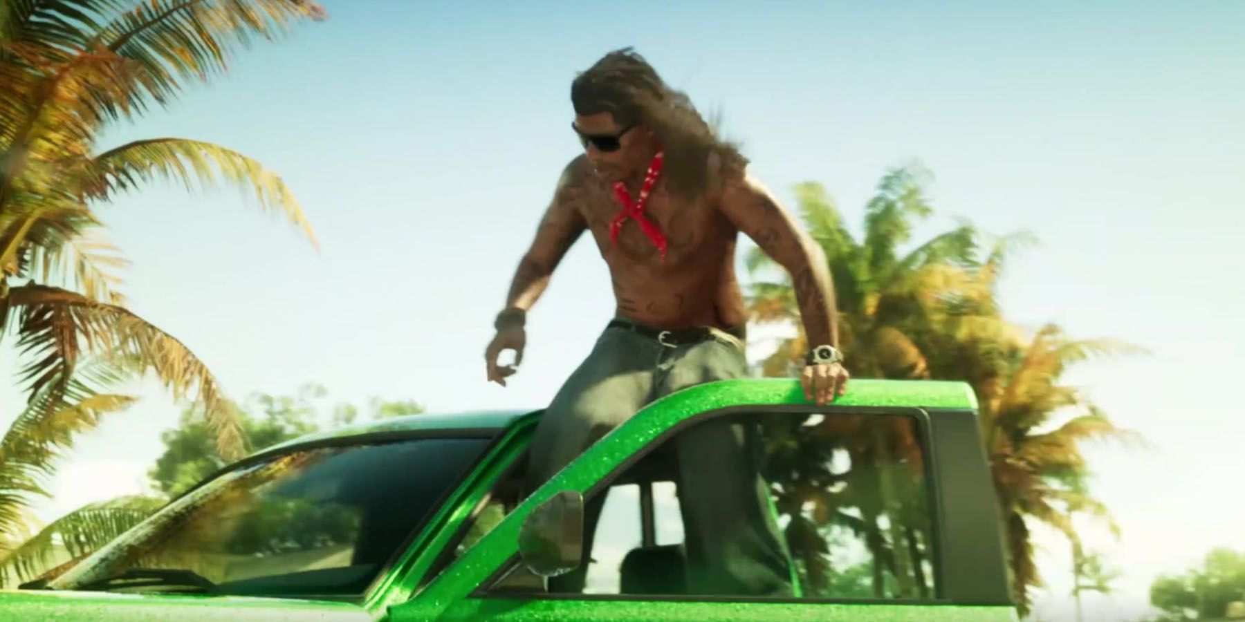 A screenshot of an NPC standing up in a truck in Grand Theft Auto 6.