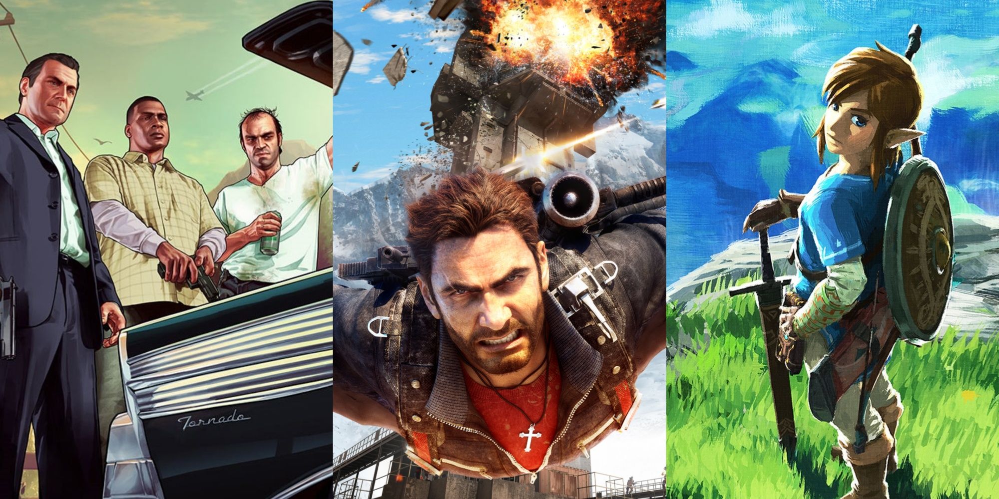 GTA 5 Just Cause 3 and Legend of Zelda Breath of the wild