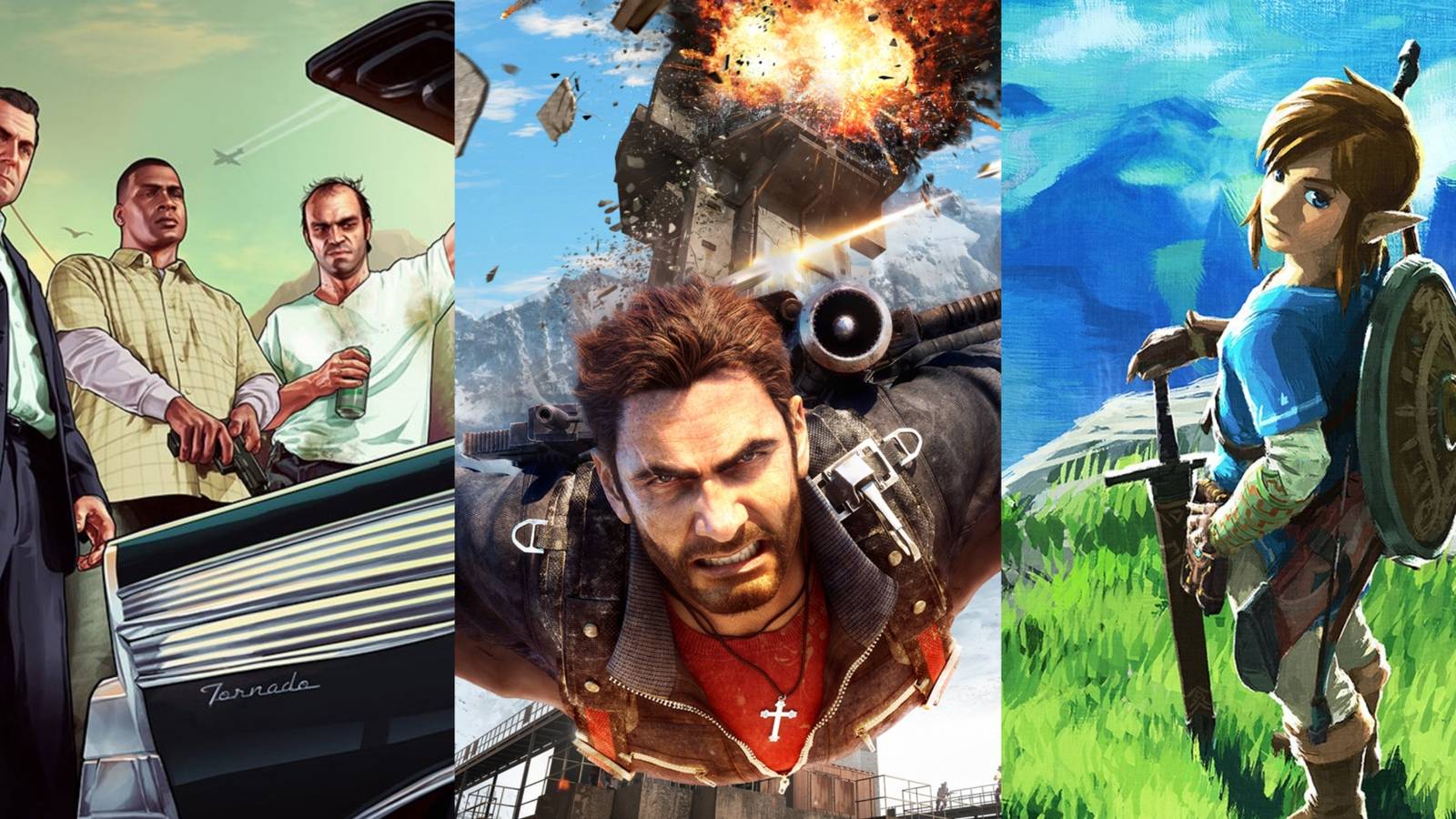 GTA 5 Just Cause 3 and Legend of Zelda Breath of the wild