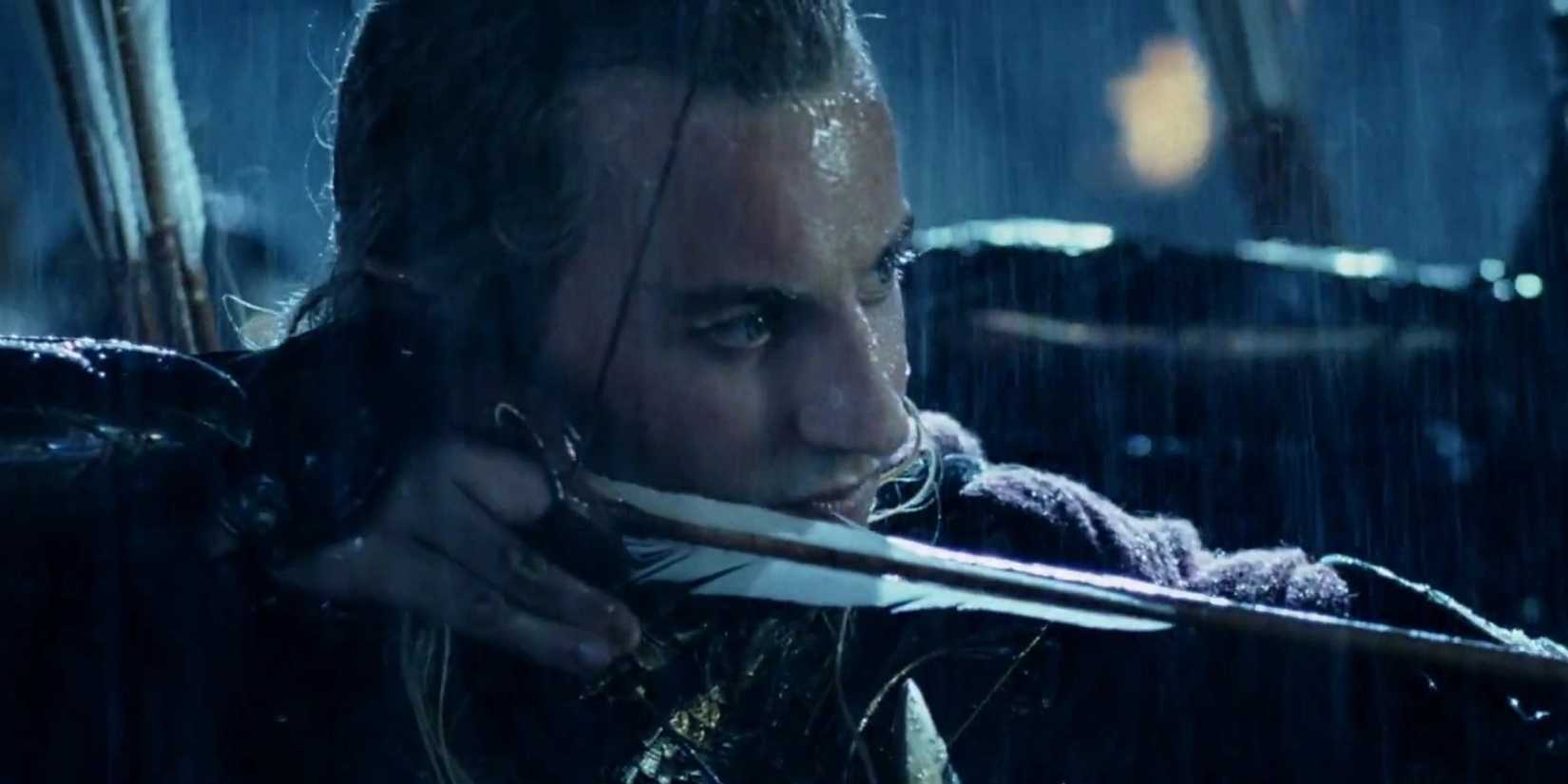 Haldir readies an arrow before the Battle Of Helm's Deep