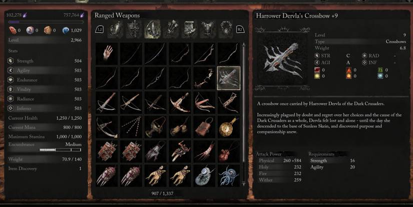 Harrower Dervla's Crossbow Information in Lords of the Fallen