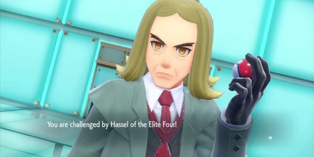 Elite 4 Hassel's VS portrait in Pokemon Scarlet & Violet.