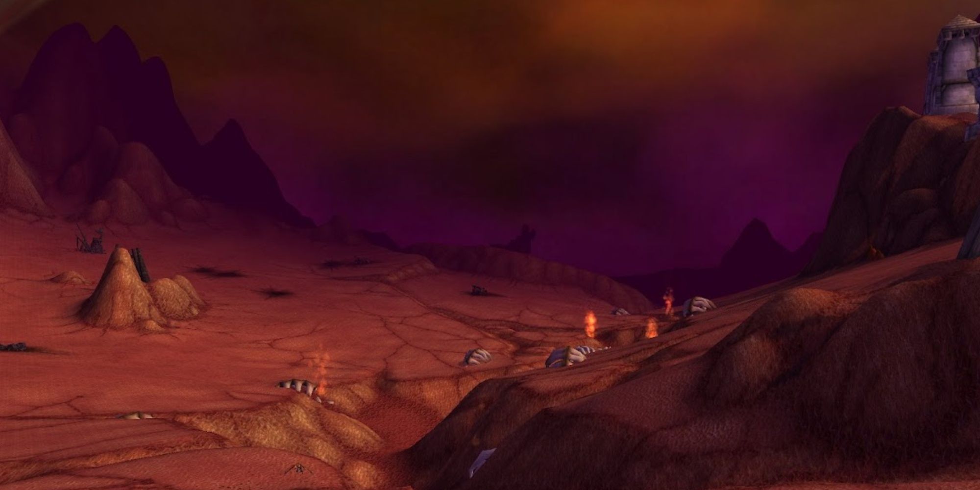 Visão ampla da Península Fogo do Inferno em World Of Warcraft