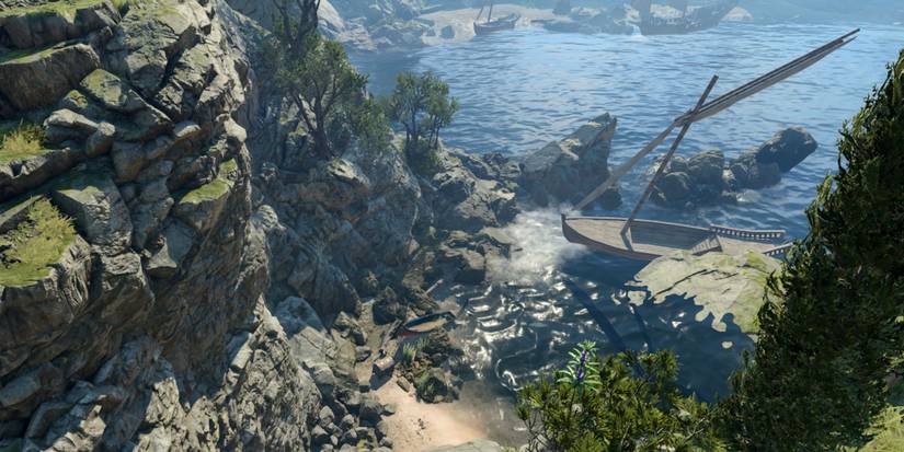 hidden shoreline with chest and canoe bg3 