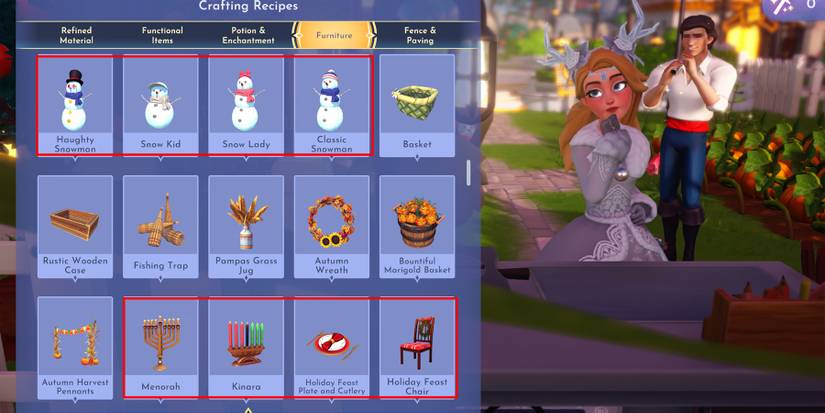 home for the holidays craftable items in disney dreamlight valley