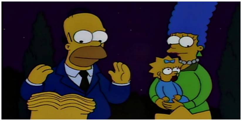 Homer, Marge, and Maggie in The Simpsons