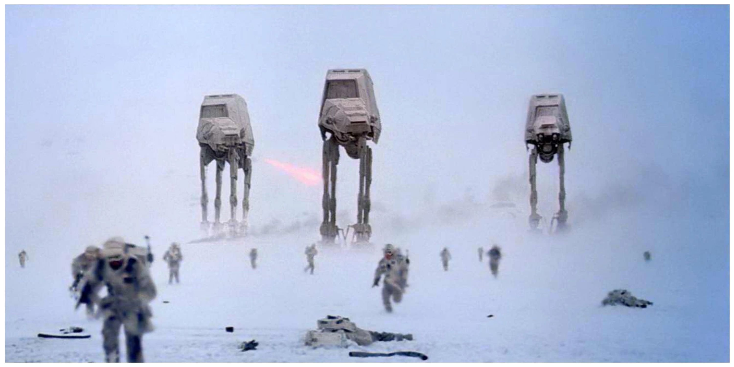screenshot of the battle of hoth as seen in The Empire Strikes back