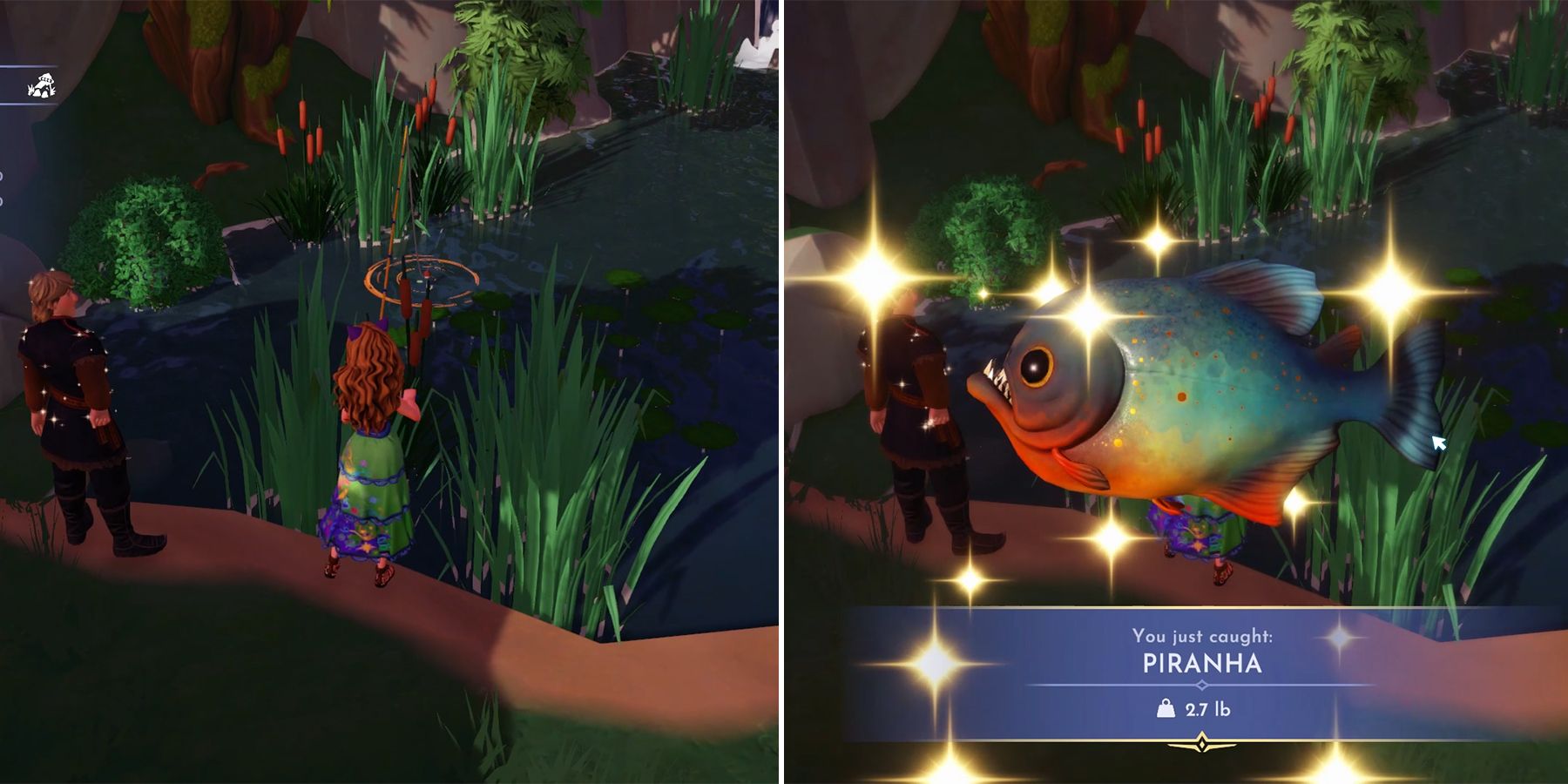 how to catch a piranha in disney dreamlight valley