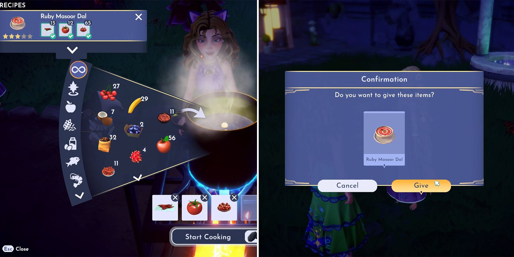 how to cook ruby masoor dal in disney dreamlight valley