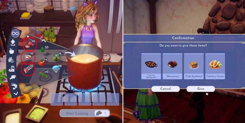 how to cook with meat in disney dreamlight valley