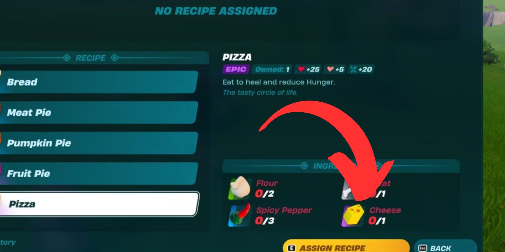 recipe pizza lego fortnite