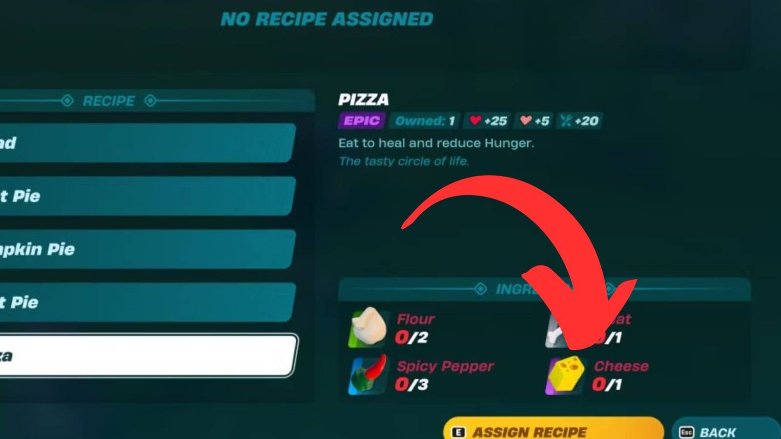 recipe pizza lego fortnite