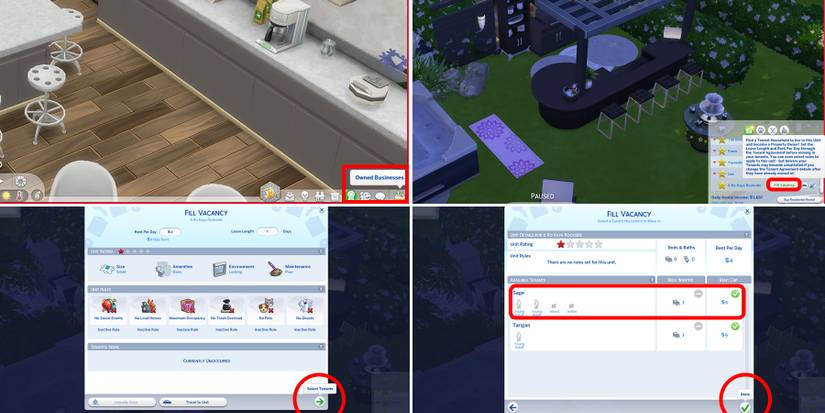how to get tenants for a residential unit in the sims 4 for rent