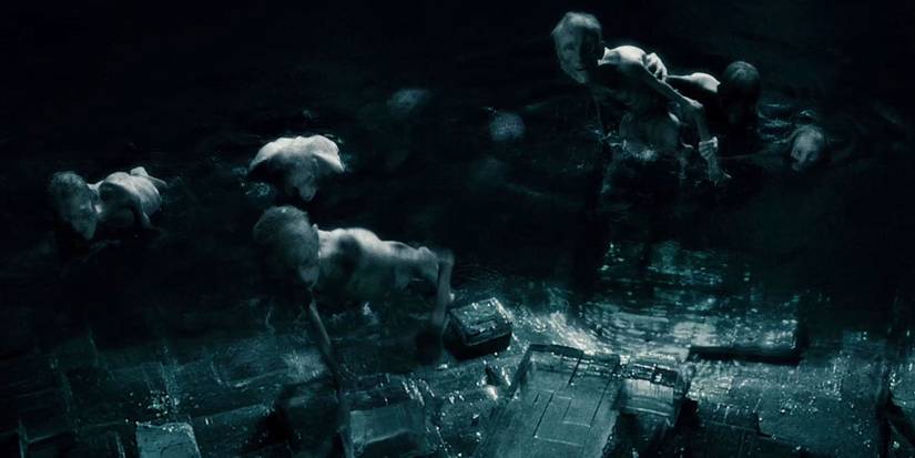 Inferi in the cave in Harry Potter