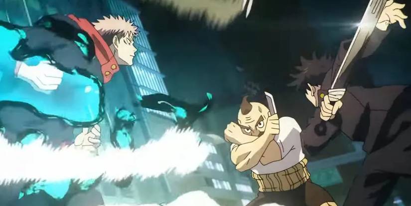 Itadori and Megumi fighting