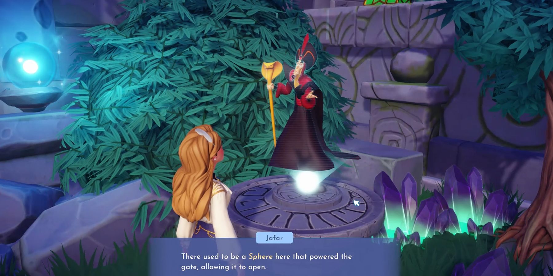 jafar talking about the ancient sphere in disney dreamlight valley