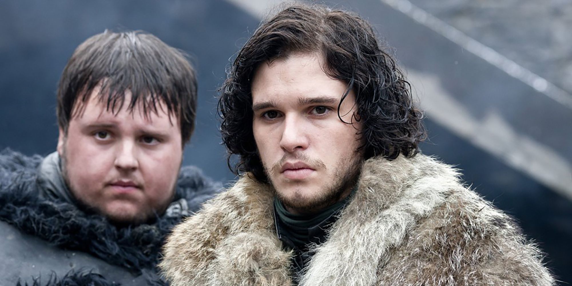 Jon Snow and Samwell Tarly in Game of Thrones.