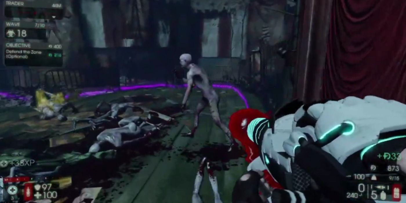 Killing Floor 2 HRG Vampire being used in a room full of enemies