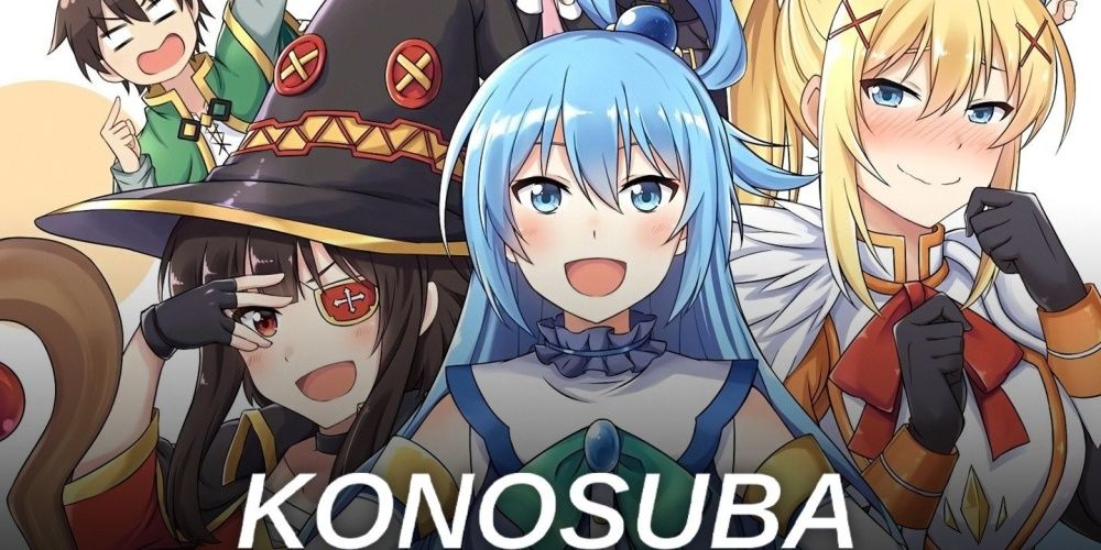 Uma imagem de personagens de KonoSuba 