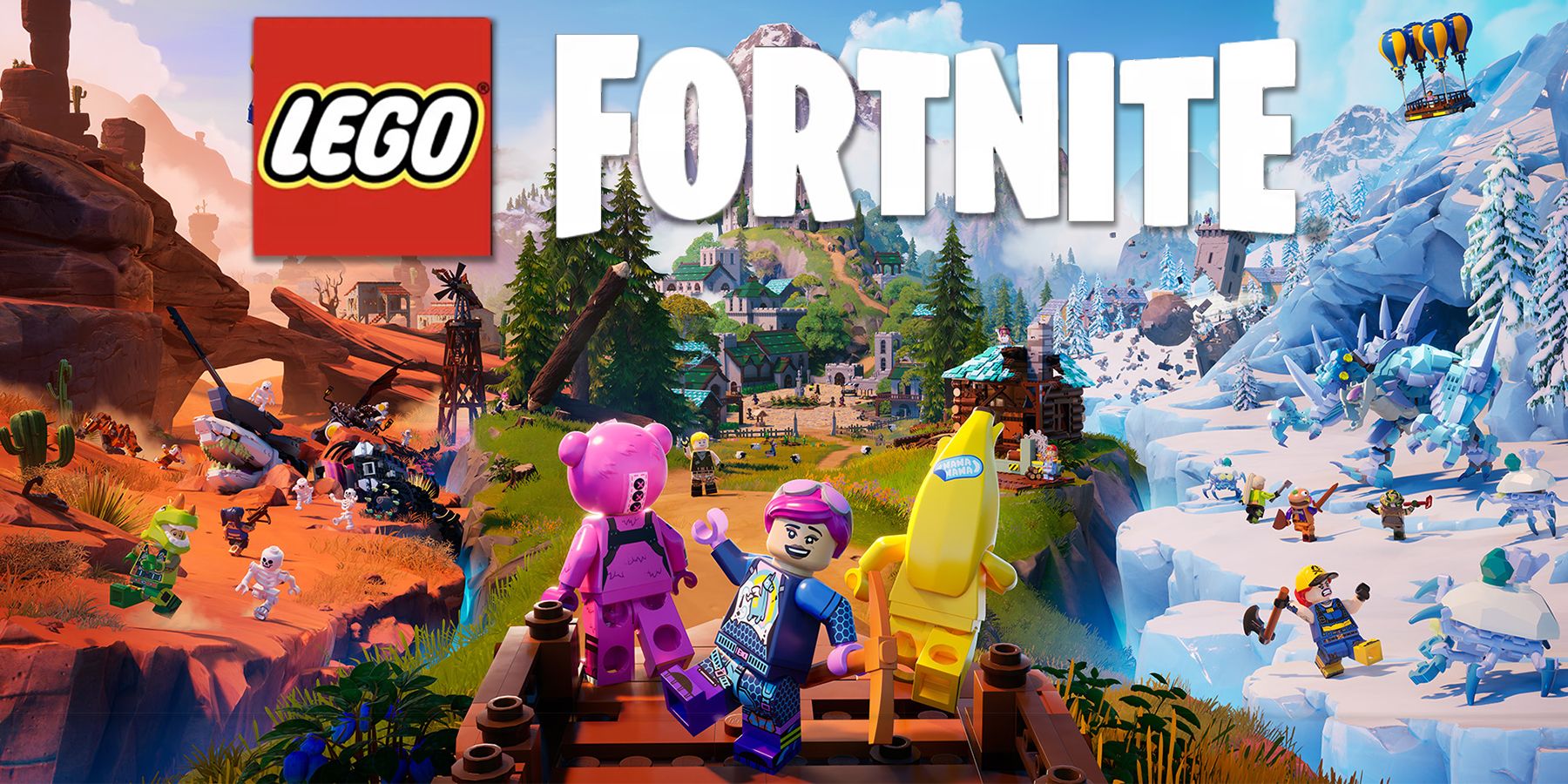 LEGO Fortnite promo graphic with logo
